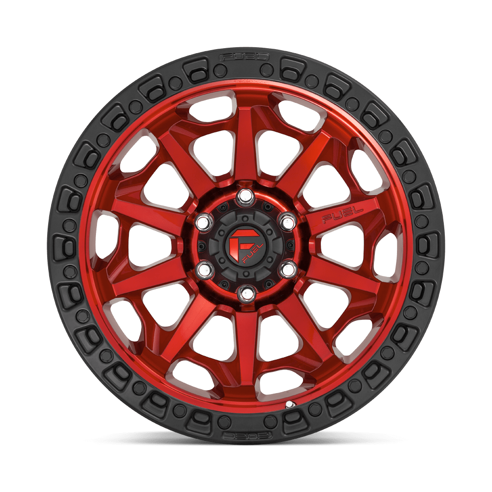 Fuel Covert - Candy Red with Black Ring - 17 X 9" - 5 ON 5" - 4.5" B.S.