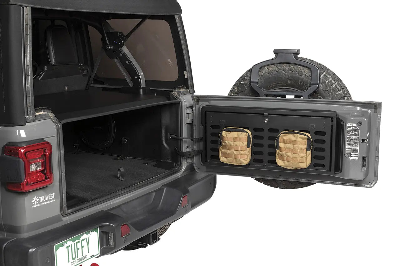 Tuffy Tailgate Security Lock Box - Molle Panel - '18-Current JL Wrangler