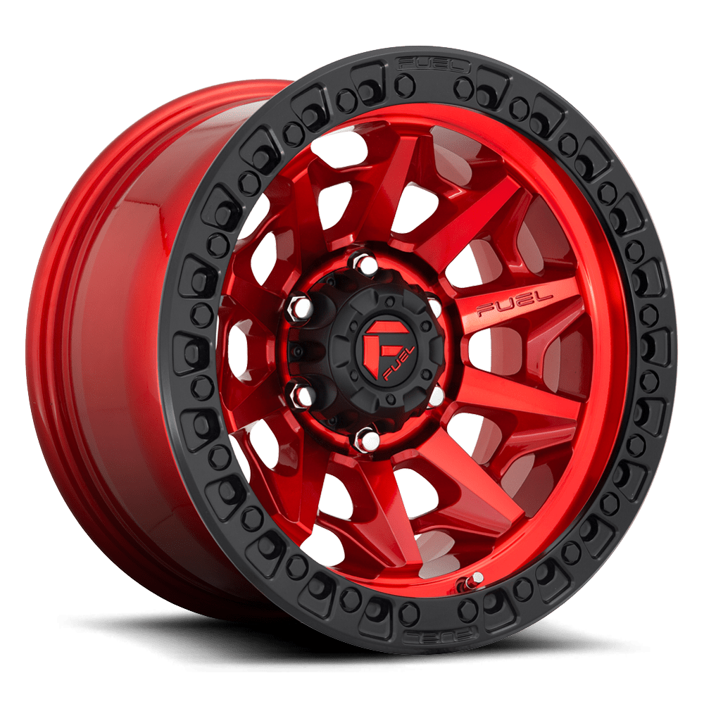 Fuel Covert - Candy Red with Black Ring - 17 X 9" - 5 ON 5" - 4.5" B.S.