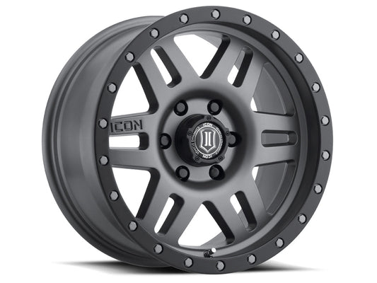 Icon Alloys - Six Speed - Titanium - 17 X 8.5" - 5 ON 5" - 4.5" B.S.