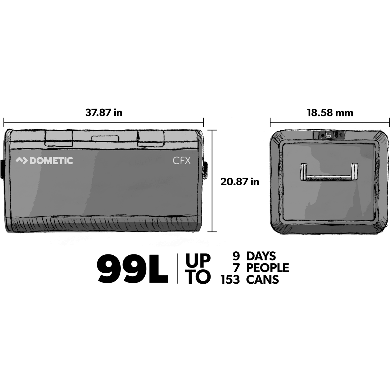 Dometic CFX3 100 Powered 12 Volt Cooler - 99L