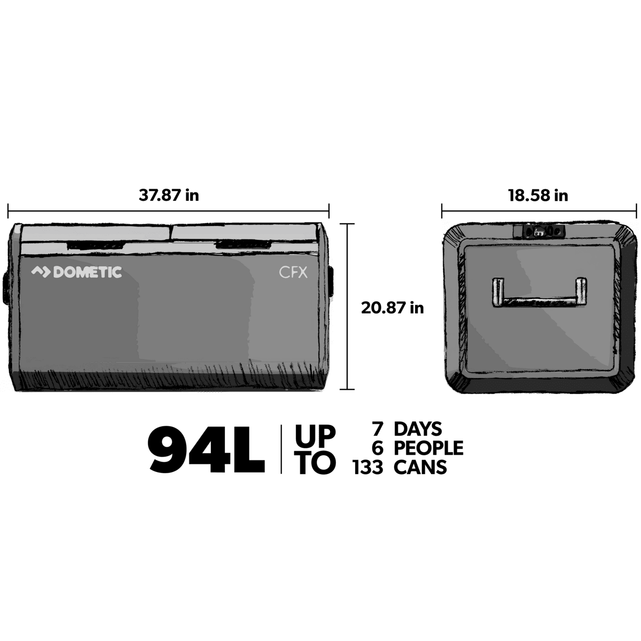 Dometic CFX3 95DZ Dual Zone Powered 12 Volt Cooler - 94L