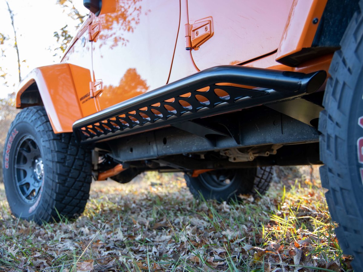 Rusty's Off Road Products - Rusty's Rocker Armor with Skid Kicker Tube - '07-'18 JK Wrangler 4-Door